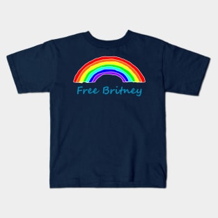 Free Britney Typography Rainbow Kids T-Shirt